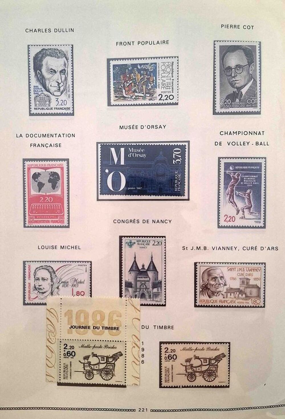 S&eacute;rie de timbres de collection de France F6 