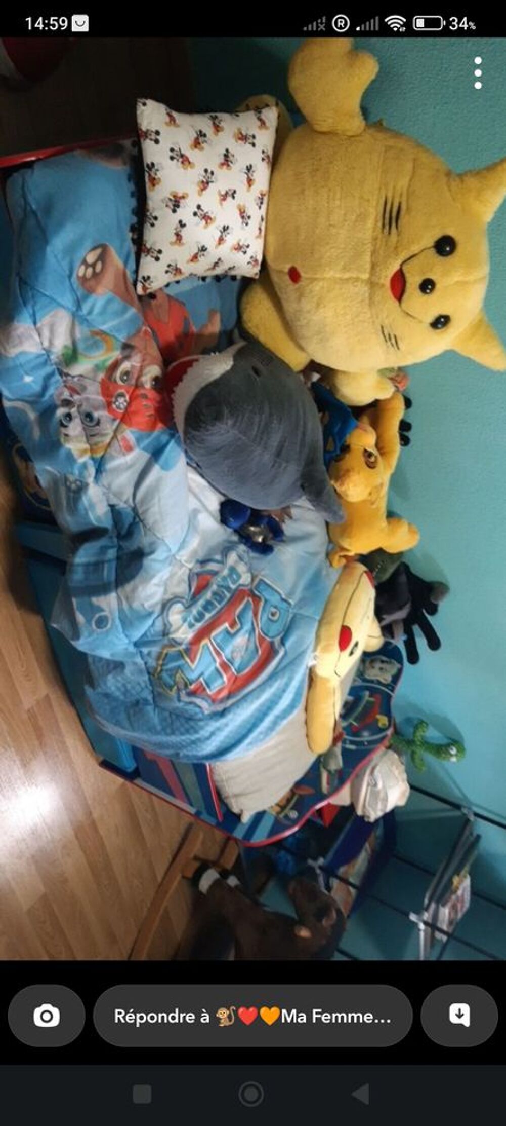 lit pat patrouille avec matelas et table de chevet Mobilier enfants