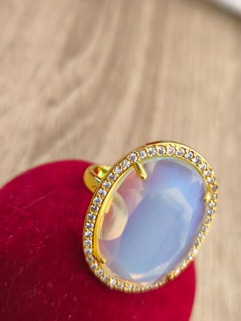 Bague pierre de lune plaqu� or jaune r�glable 40 Sillingy (74)