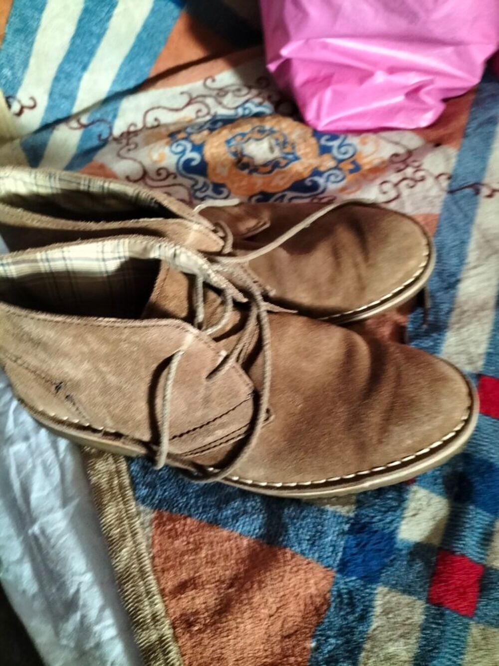 Boots a lacet cuir homme la redoute cr&eacute;ation tr&egrave;s bon &eacute;tat Chaussures