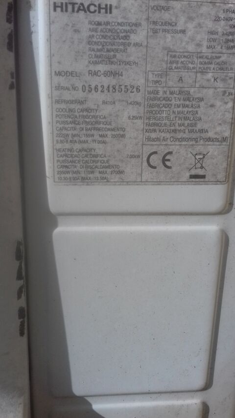 Unité extérieure de climatisation pré-chargée HITACHI
200 Septèmes-les-Vallons (13)