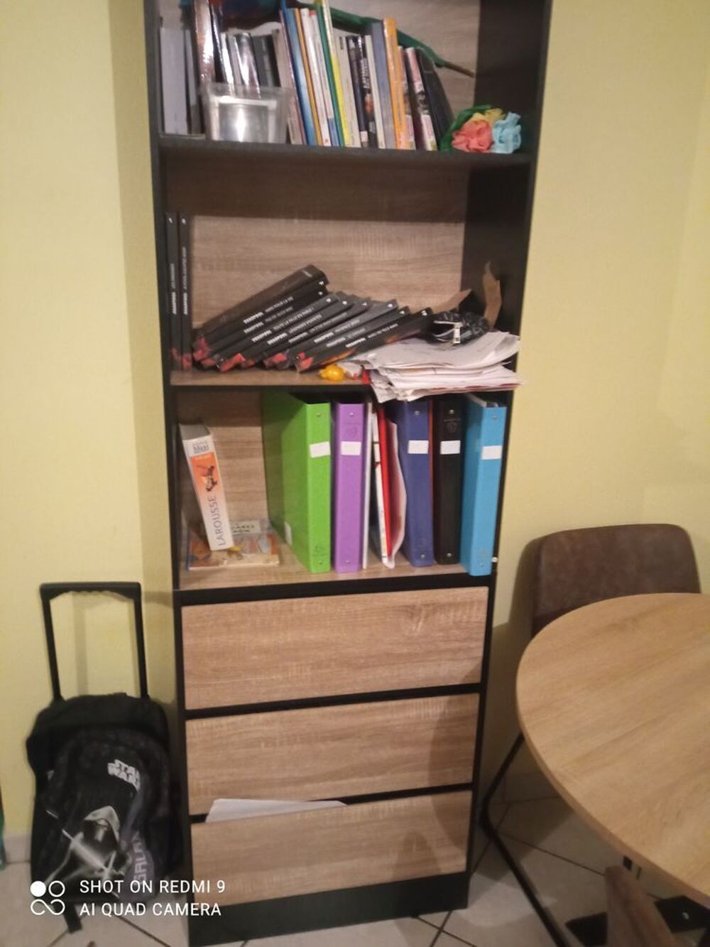 Biblioth&egrave;que noir et bois Meubles