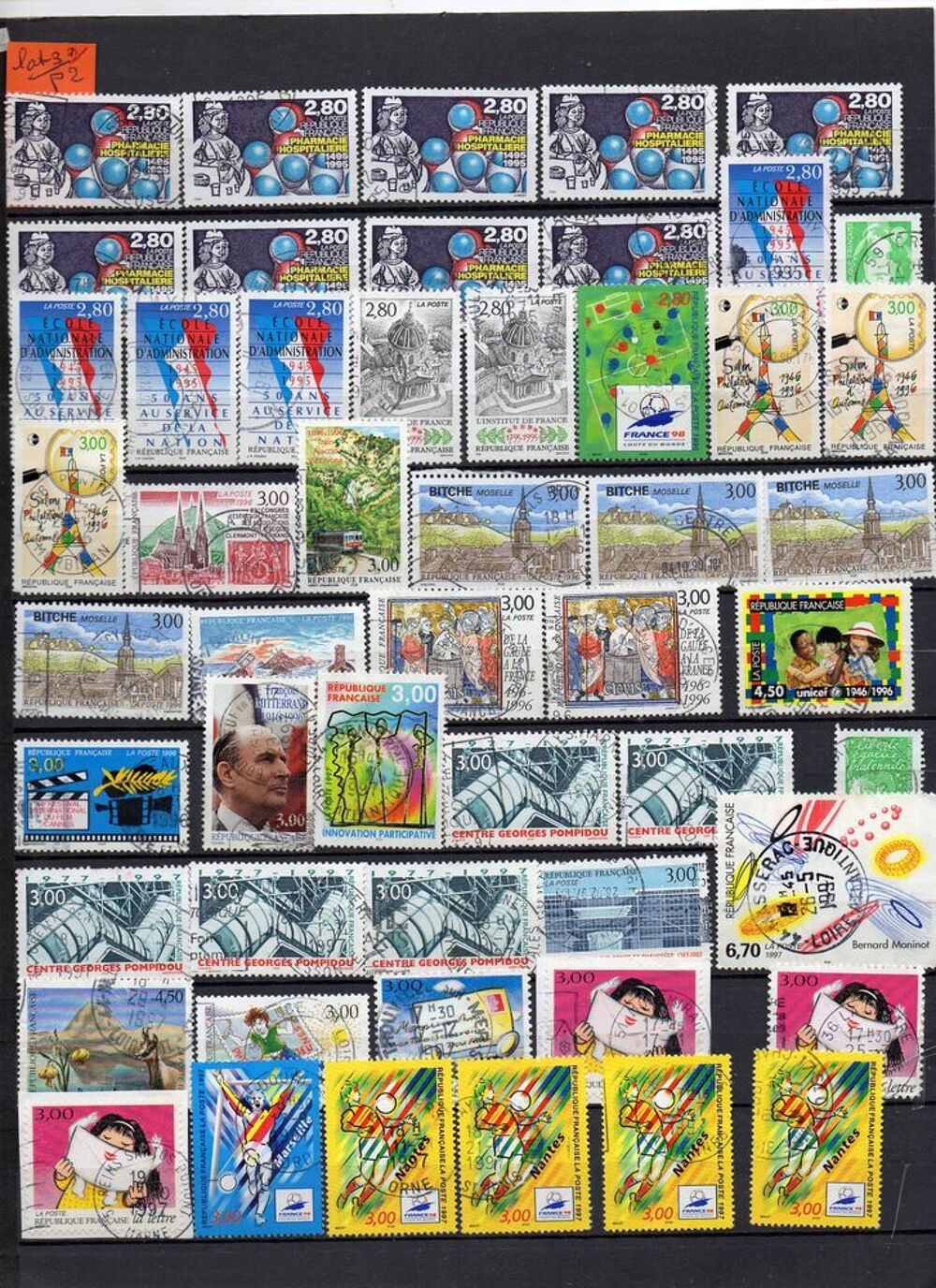lot:32/ timbres de france oblit&eacute;ration ronde de l'ann&eacute;e 