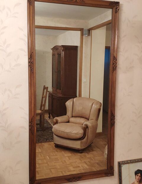 Grand miroir cadre bois avec motif parfait état 95 Bourges (18)
