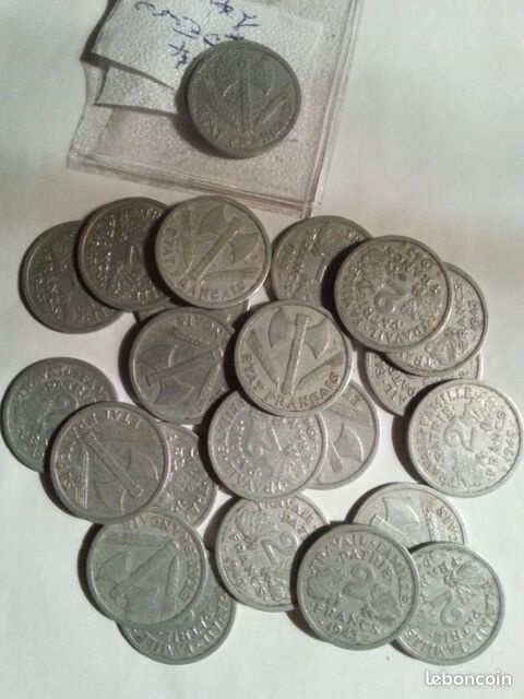 2 francs alu tat franais 10 Montceaux-ls-Provins (77)