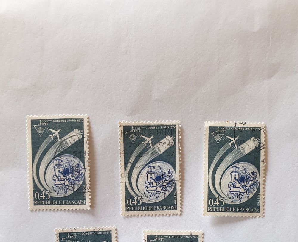 Timbre france 21&deg; congr&egrave;s mondial PTT 1972 lot 0.15 euro 