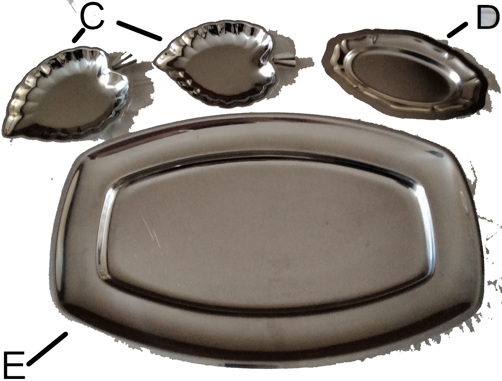 Lot de 6 plats inox. Electroménager