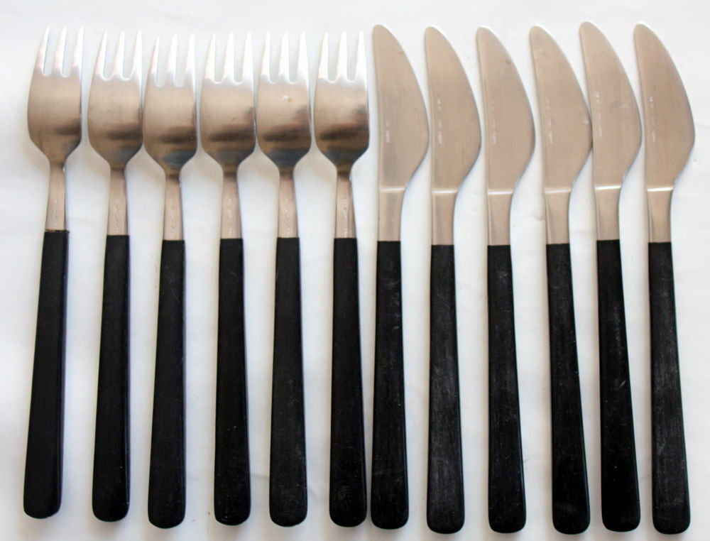 Couverts a dessert design scandinave vintage 70 Cuisine