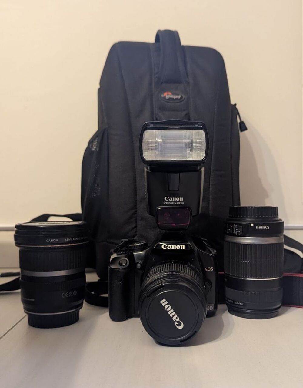 Pack photo Canon EOS 450D + 2 objectifs, flash, sac Photos/Video/TV