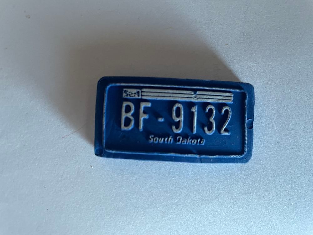 Gomma gomme eraser collection plaque South Dakota bleu 