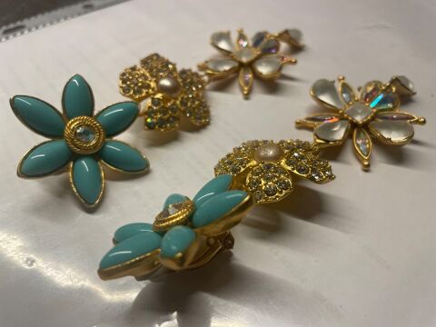 BO Clip strass bicolore Crystal meraude +3 pendants LACROIX 320 Vigneux-sur-Seine (91)