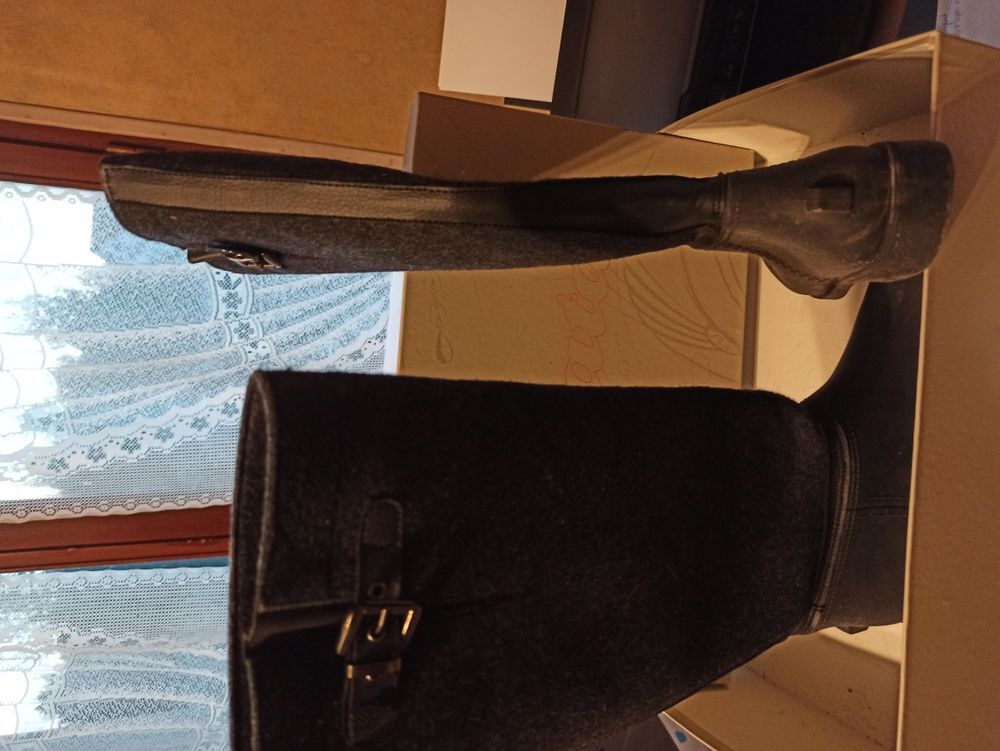 bottes hautes style cavalier caoutchouc/feutre P41 Chaussures