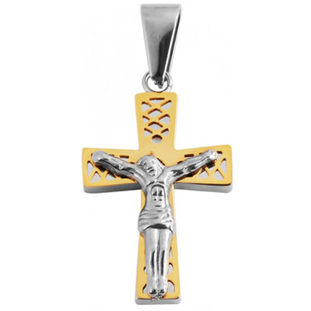 pendentif croix acier inoxydable Marie Perle Bijoux et montres