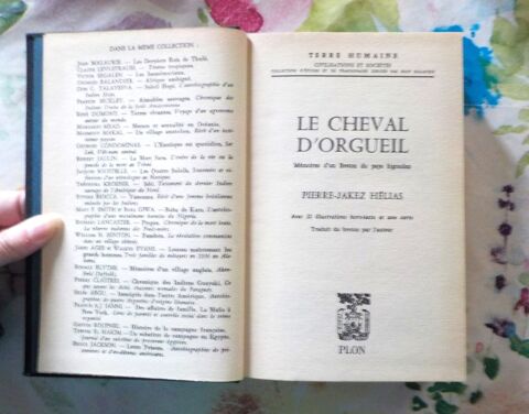 LE CHEVAL D'ORGUEIL de Pierre-Jakez HELIAS Ed. Plon 1975 Bubry (56)