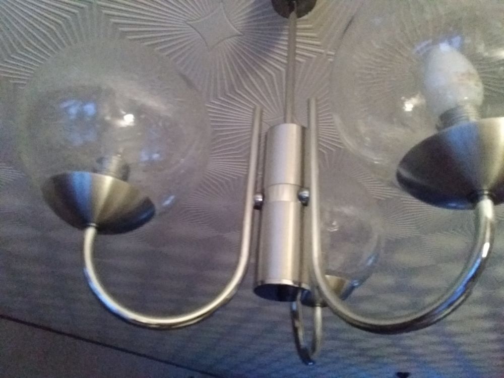 lustre en inox 3 ampoules Décoration