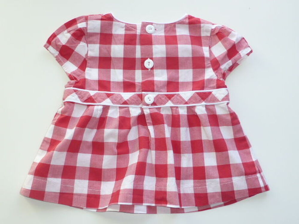 JACADI blouse chemisier rouge vichy manches courtes 2 ans Vtements enfants