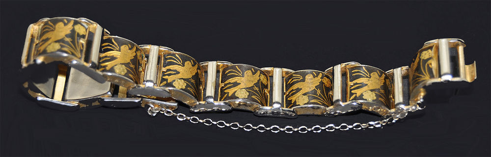 Bracelet choker damasquin&eacute; vintage de Tol&egrave;de grav&eacute; Bijoux et montres