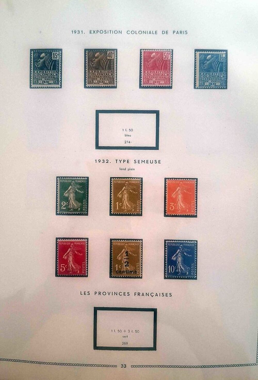 S&eacute;rie de timbres de collection de France G03 