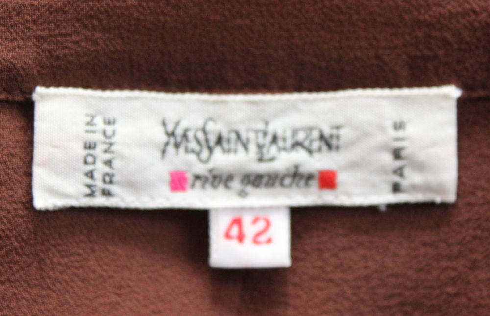 Blouse soie marron YVES SAINT LAURENT Rive Gauche Vtements
