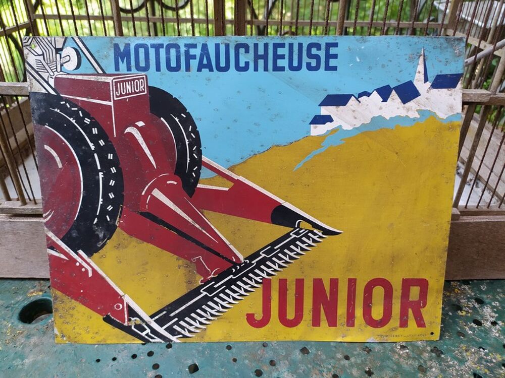 Ancienne Plaque Motofaucheuse Junior Tracteur 