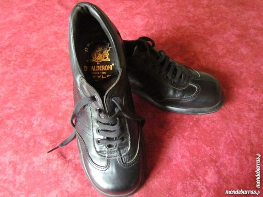 Chaussures noires en cuir homme Calderoni P 39 Chaussures