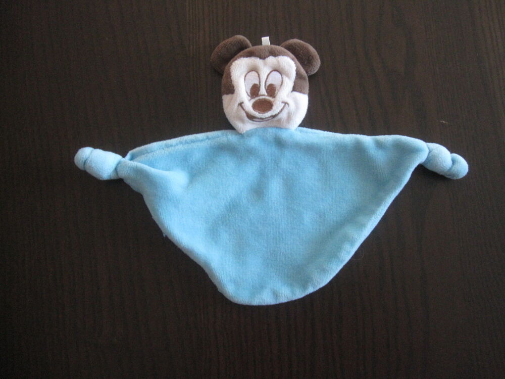 Doudou mickey triangulaire plat bleu 17cm Jeux / jouets