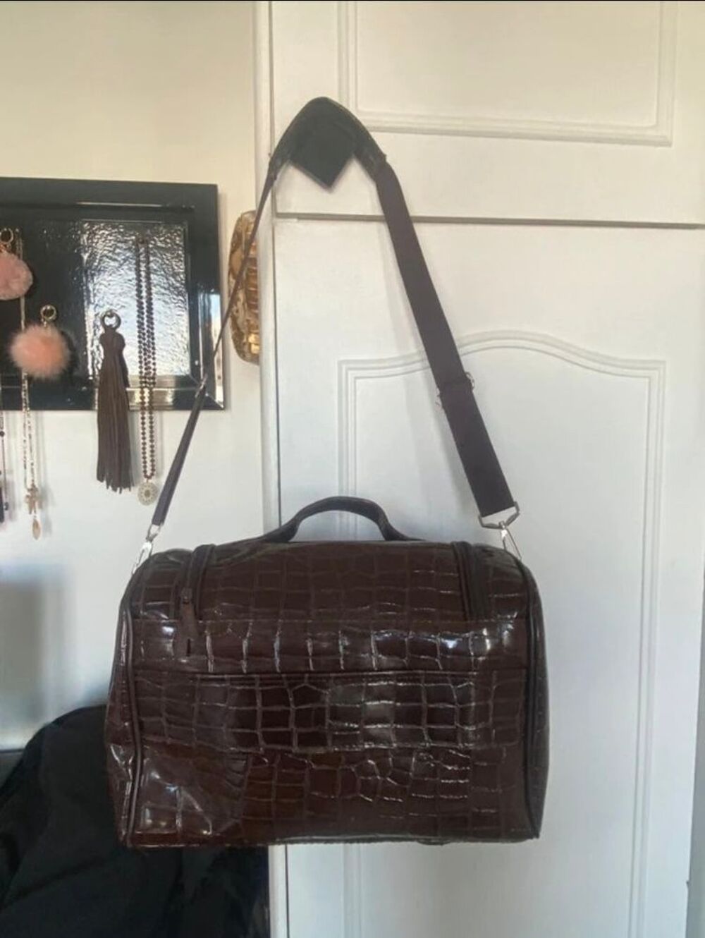 Ensemble bagages : Valise &agrave; roulettes et sac assorti en PVC Maroquinerie