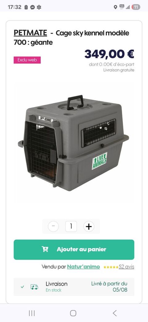 de cage de transport chien 220 75017 Paris