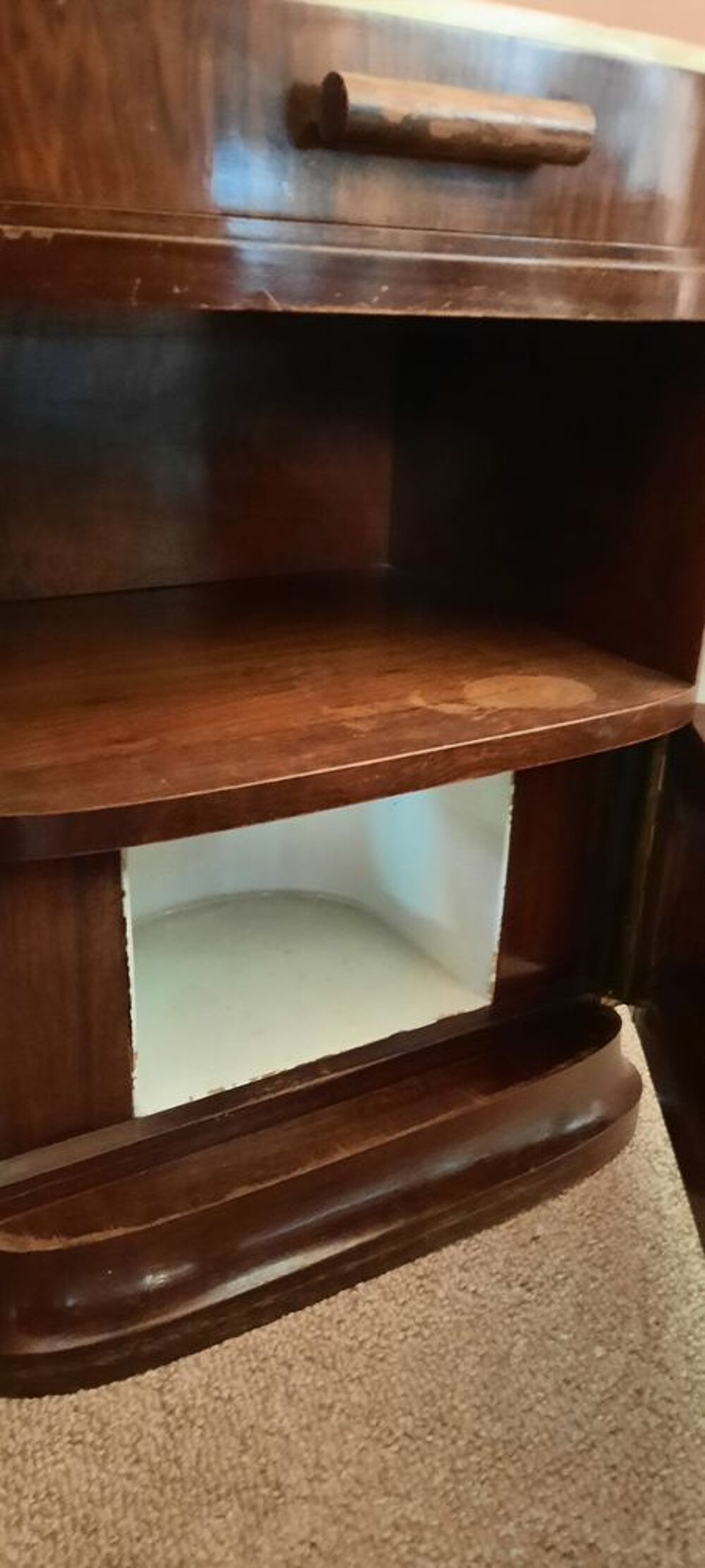 Table de nuit acajou et marbre Meubles