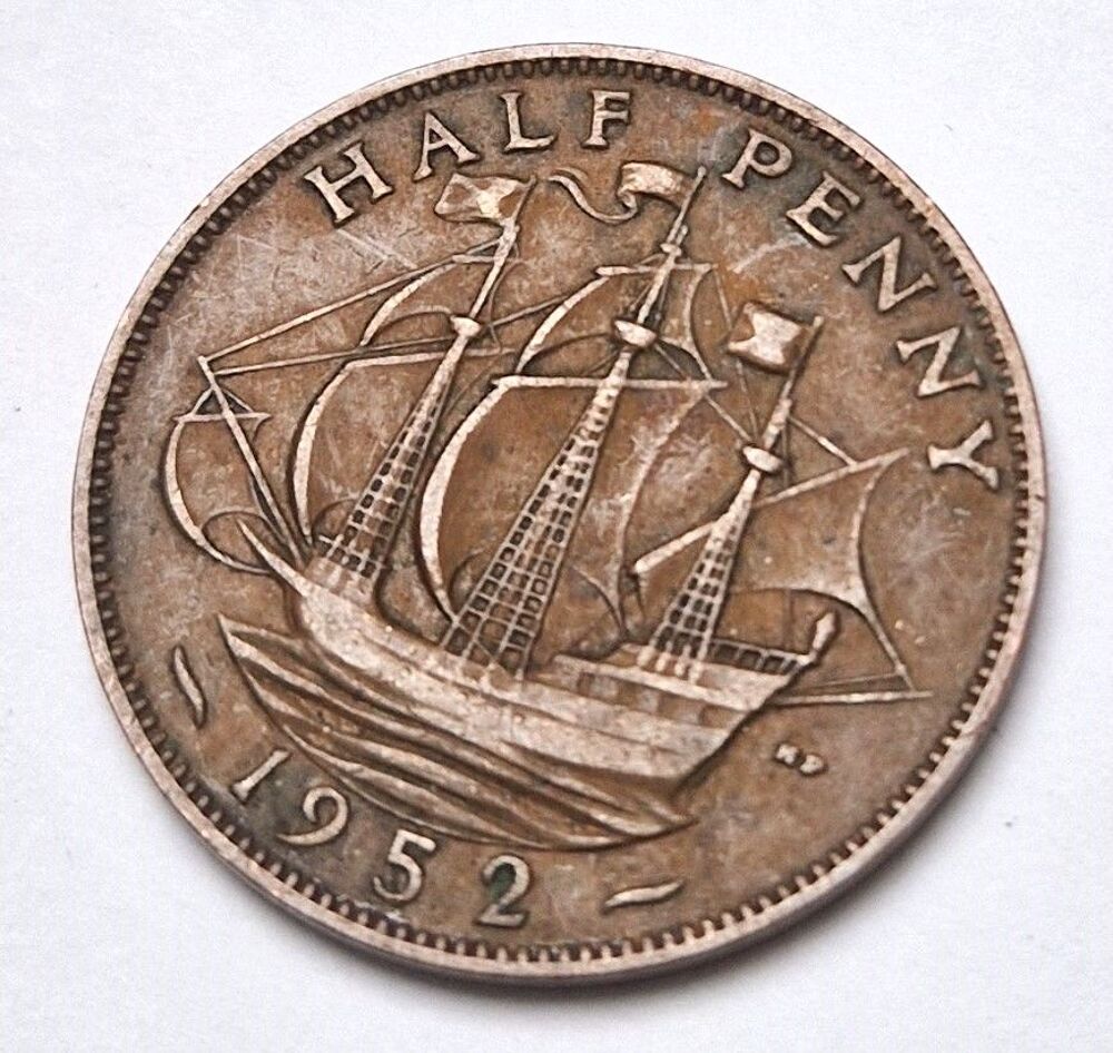 Pi&egrave;ce de monnaie 1/2 penny George VI 1952 Royaume-Uni (1) 