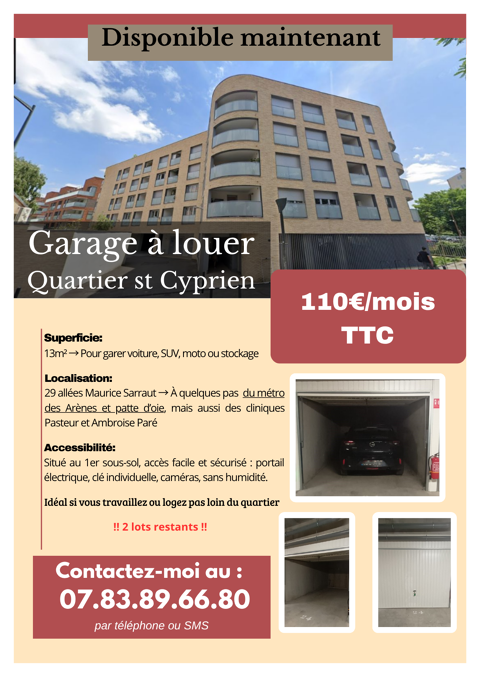  Parking / Garage � louer 13 m�