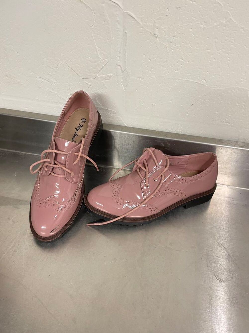 Derby vernis vieux rose Chaussures