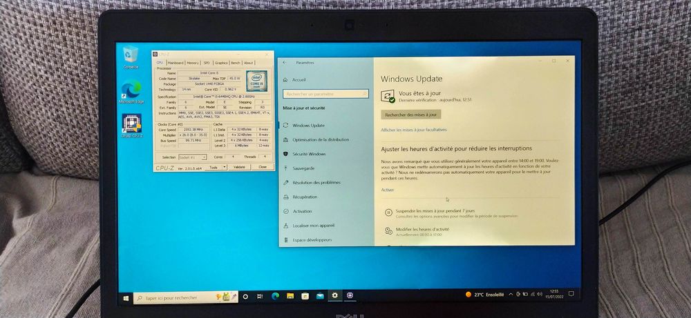 Pc portable dell 14p, memoire 8gb , core i5, ssd256gb, win10 Matériel informatique