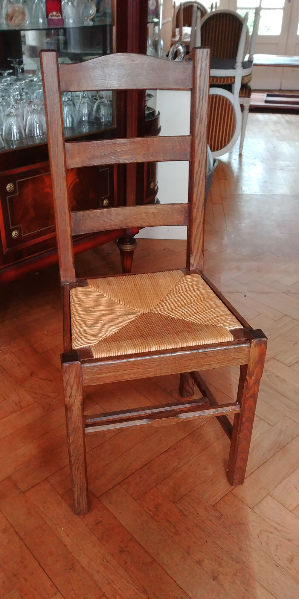 lot de 6 chaises ch&ecirc;ne massif, paill&eacute;es Meubles