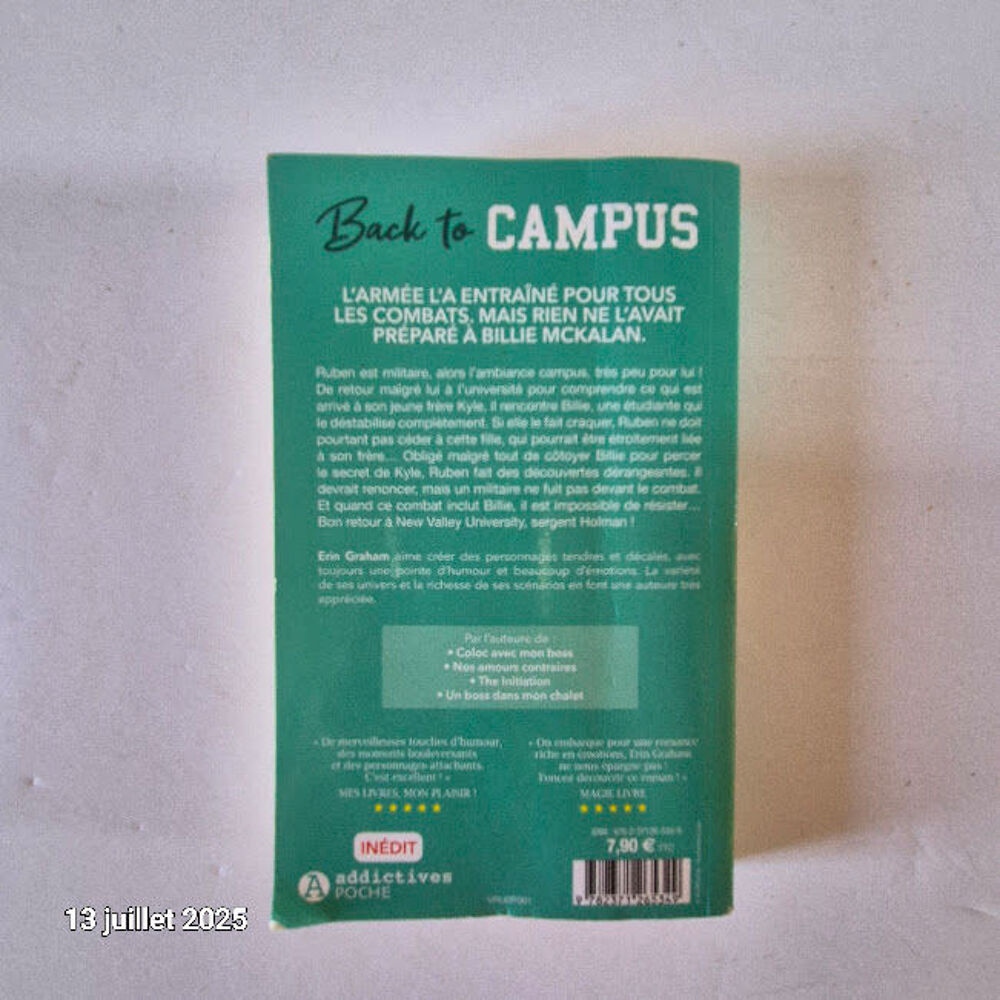 Livre de poche Back To Campus , Erin Graham, livre neuf, liv Livres et BD