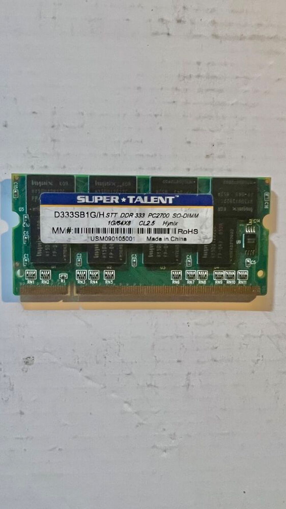Super-Talent RAM 1Go - DDR1 - SO-DIMM - PC1-2700 - 333MHz Matériel informatique