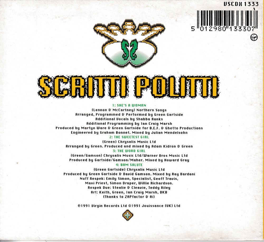 CD Scritti Politti + Shabba Ranks - She's A Woman (Digipak) CD et vinyles