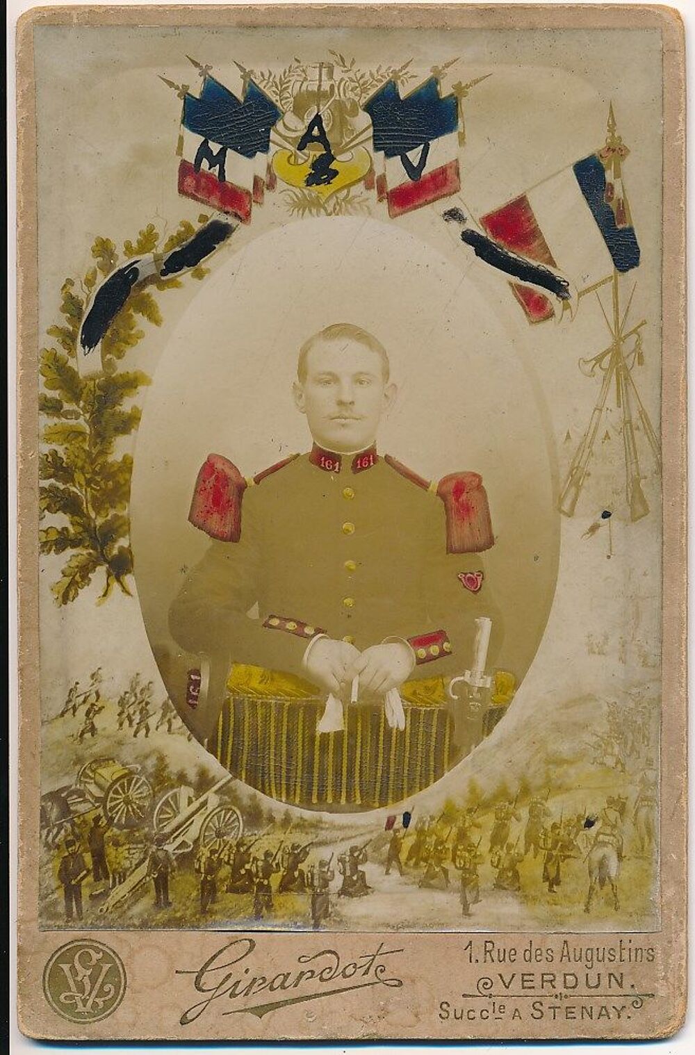 Photo Militaire 161&egrave;me R&eacute;giment d'Infanterie Girardot Verdun 