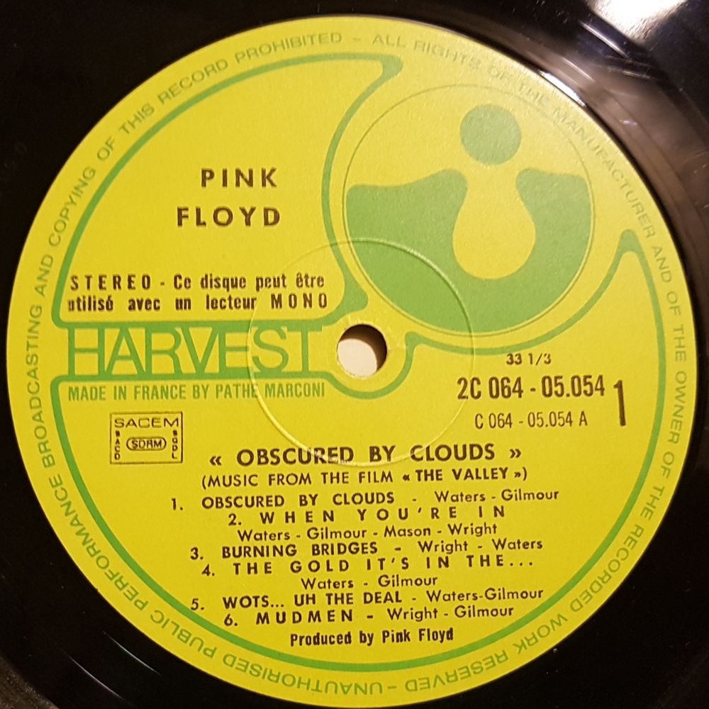 33T Pink Floyd: Obscured By Clouds CD et vinyles