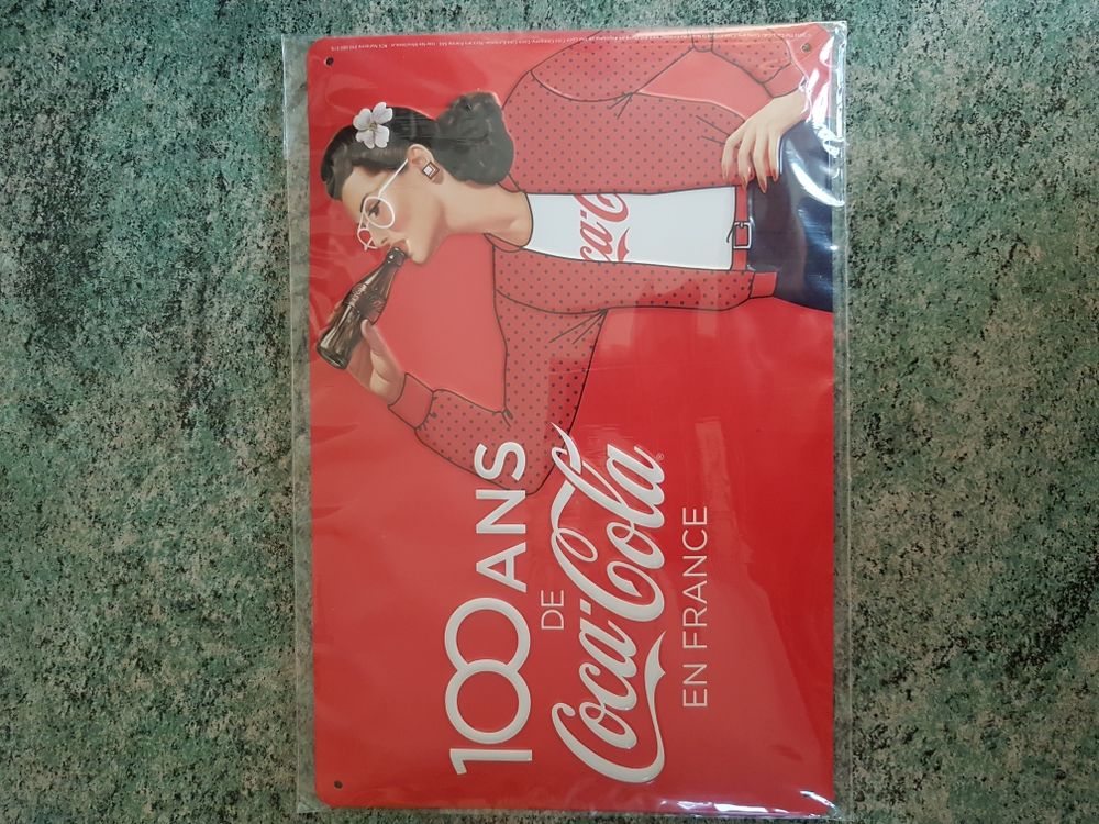 Plaque metal coca cola 100Ans 