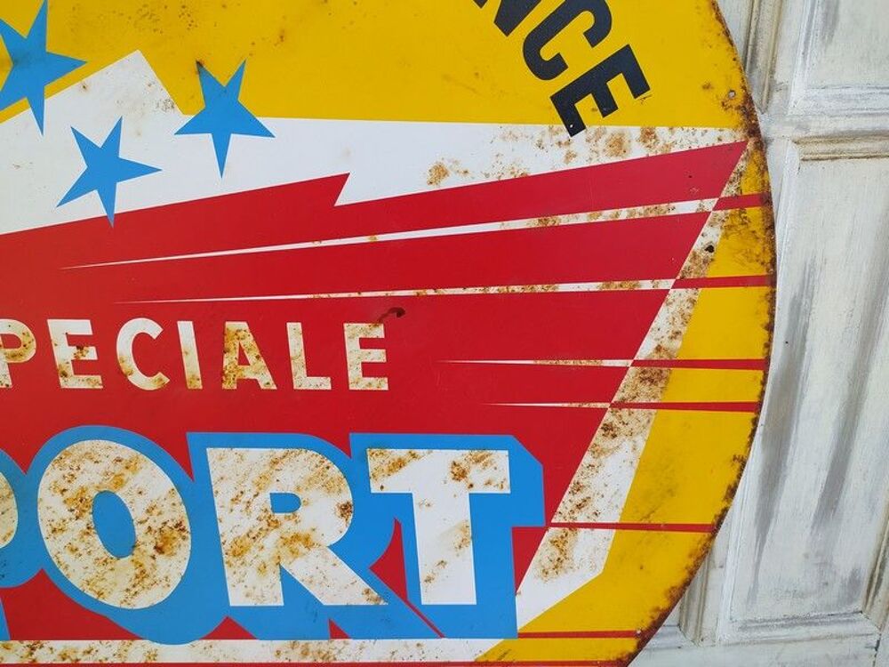 Plaque T&ocirc;le Publicitaire Huile Renault Sp&eacute;cial Sport 