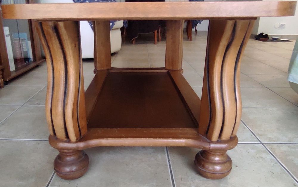 Table basse bois avec plateau inf&eacute;rieur pour rangement Meubles