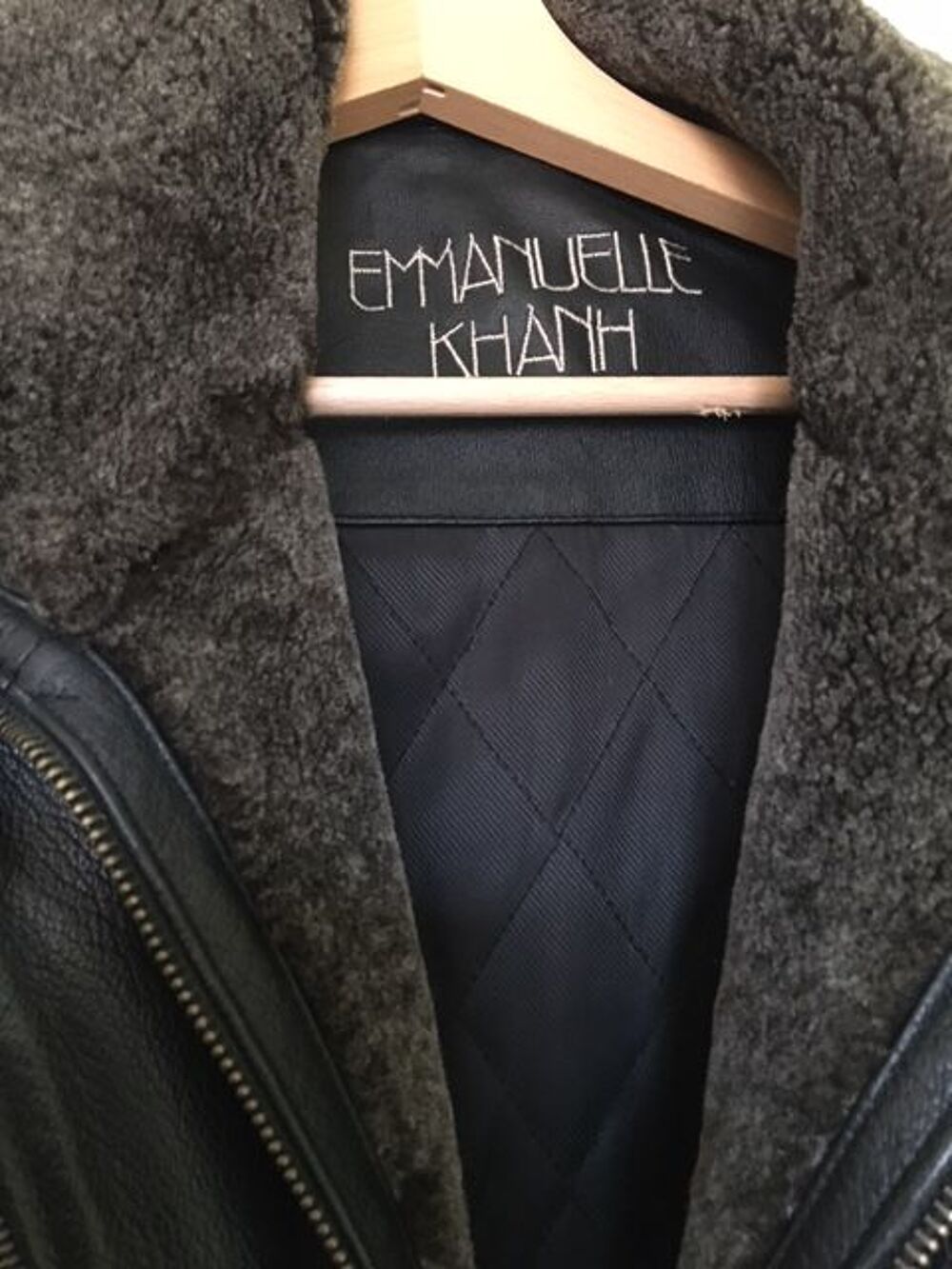 Veste en cuir noir Emmanuelle Kahn Vêtements