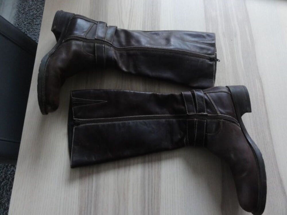 Bottes SCAPA cuir Italie (achat 179) marron fonc&eacute; P39 Chaussures