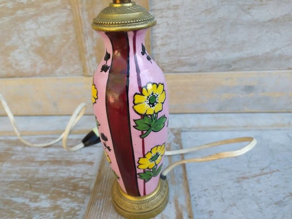 Lampe C&eacute;ramique Style Charles Catteau Boch Monture Bronze Décoration