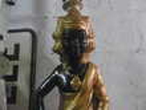 STATUE BOUDDHA ASSIS PIED DE LAMPE 