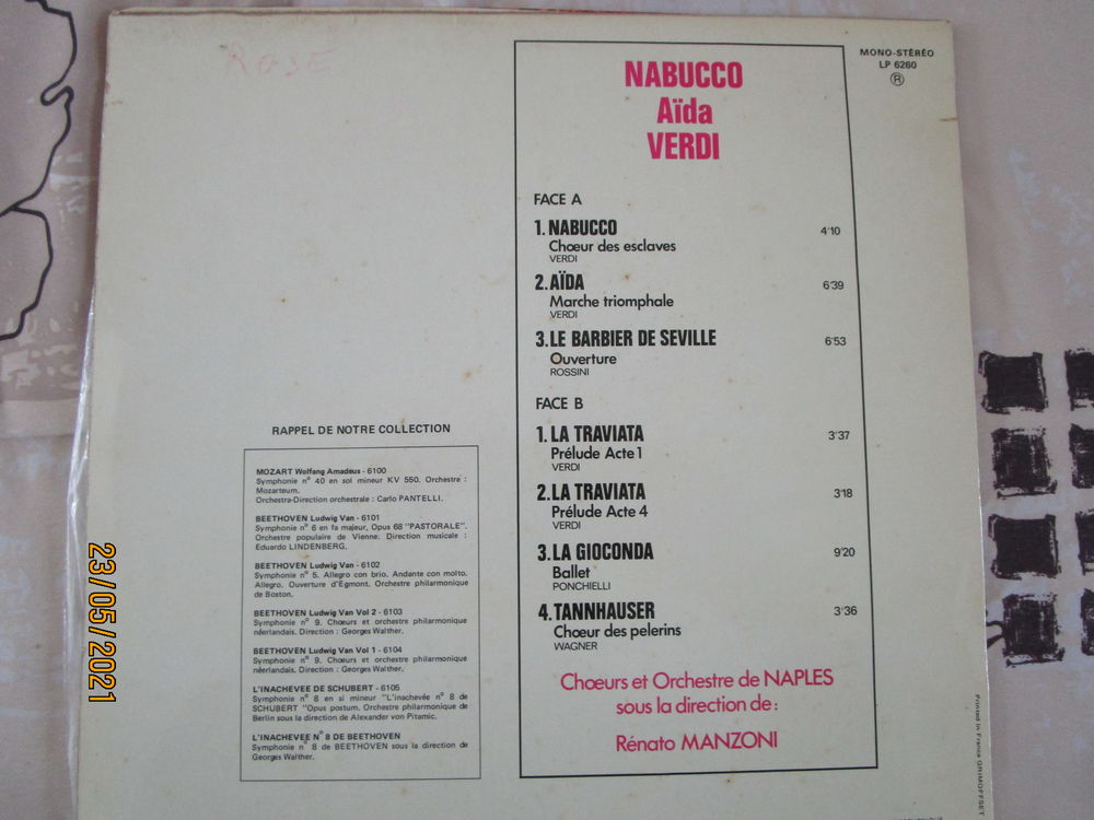disque vinyle classique NABUCCO CD et vinyles