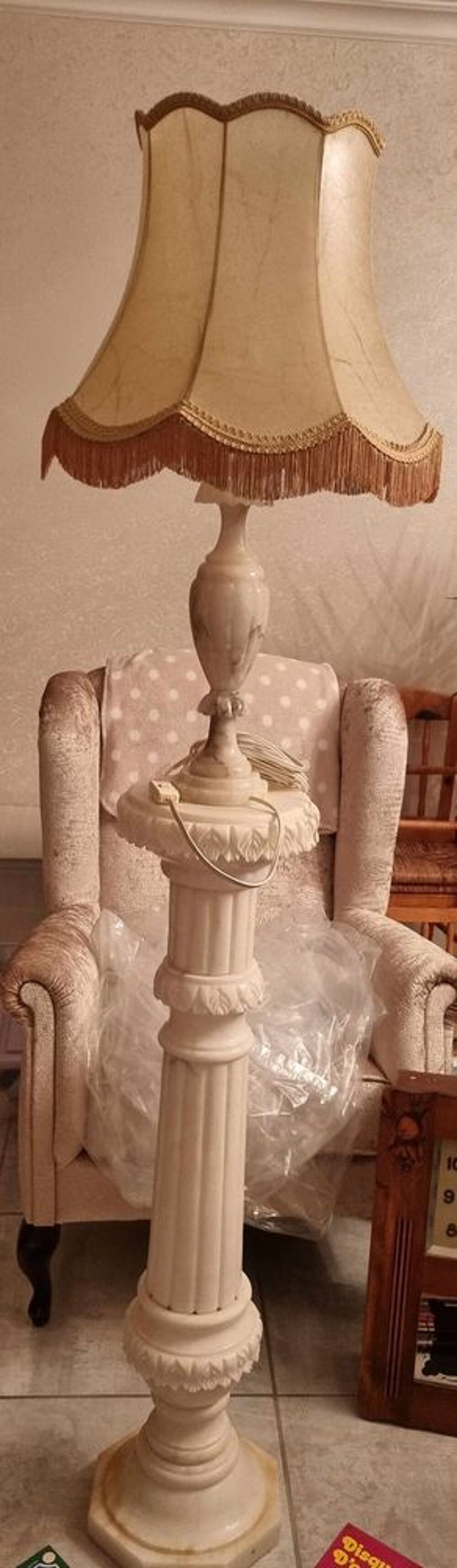 Colonne &amp; Lampe en albatre Décoration