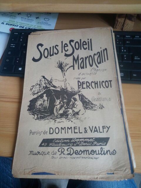 ANCIENNE PARTITION SOUS LE SOLEIL MAROCAIN 10 Levainville (28)