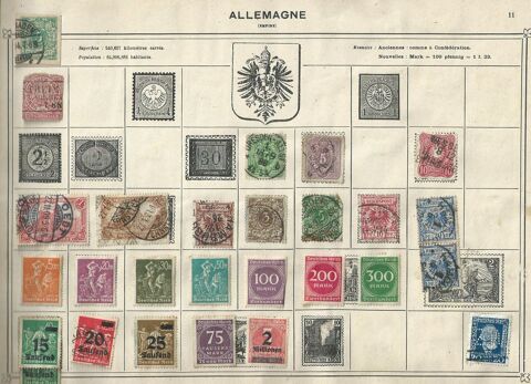 Timbre allemagne , empire 2 pages 55 Tours (37)